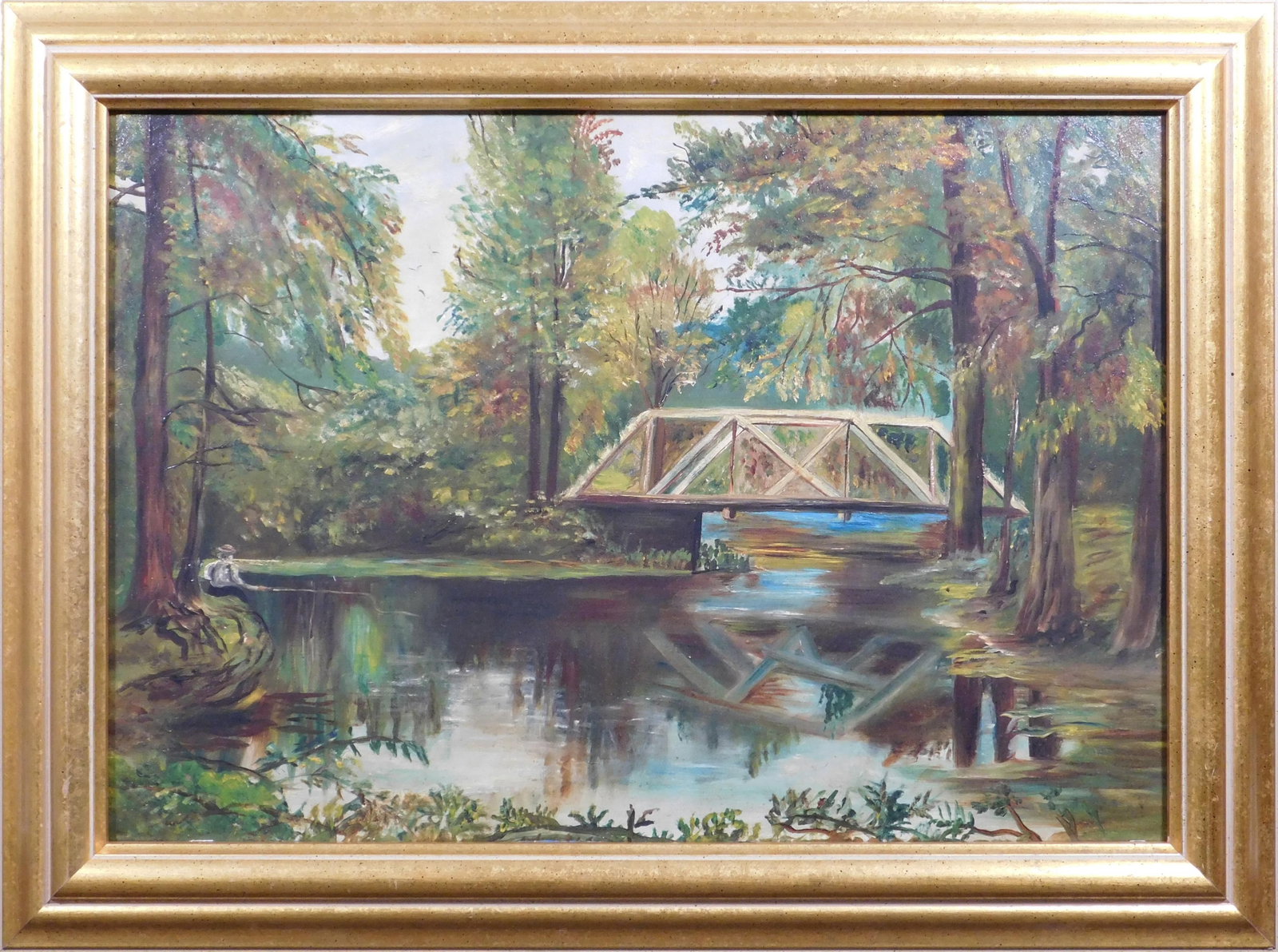 American School: Man Fishing on a Placid River (1 of 8)