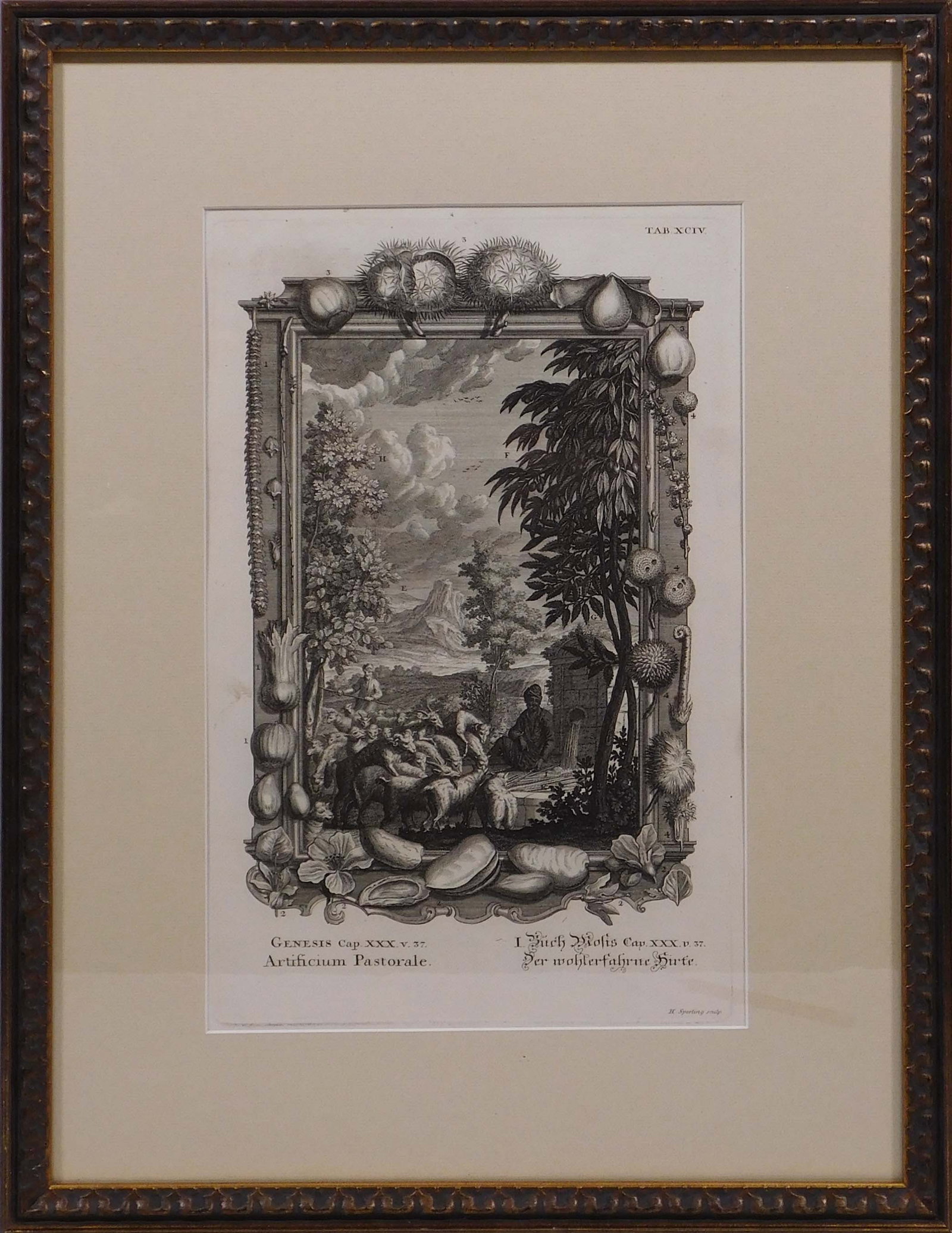 After Johann Melchior Fussli, engraved by Hieronymus Sperling: Genesis Cap. XXX v. 37 Artificium (1 of 7)