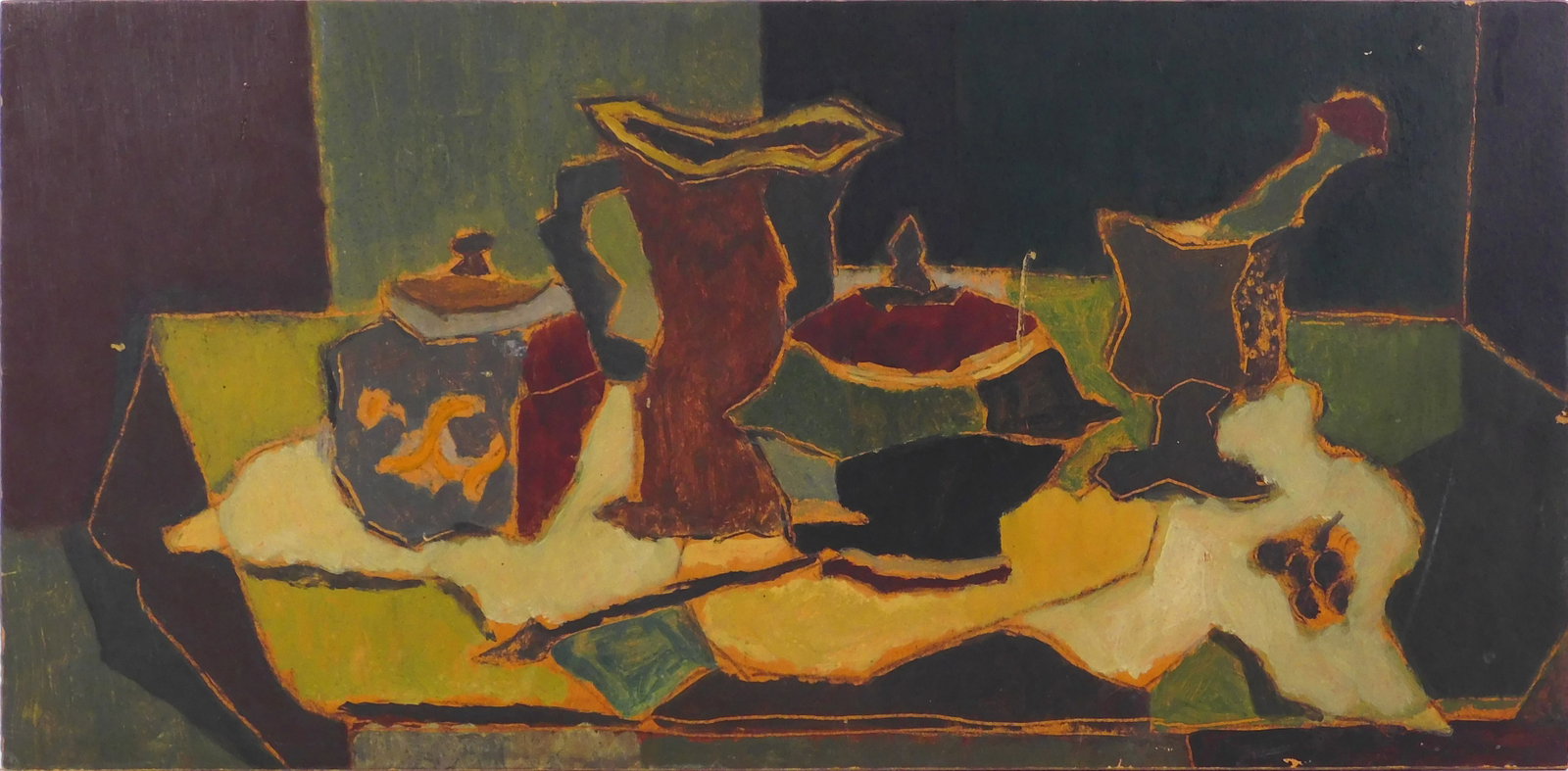 Georges Braque, Manner of: Still Life: Georges Braque (French, 1882-1963) Manner of: Still Life. Oil on paperboard, unsigned, unframed Georges Braque was most well known for being the founder of Cubism alongside famous artist Pablo Picasso