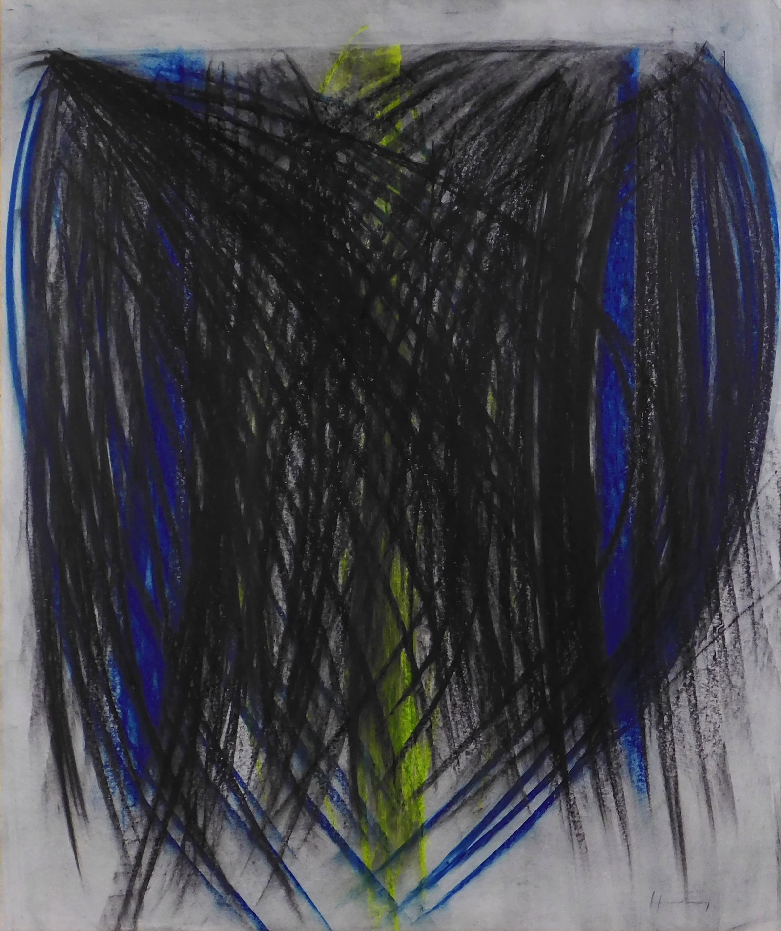 Hans Hartung, Manner of: Abstract Composition: Hans Hartung, (German-French, 1904-1989) Manner of: Abstract Composition. Pastel on paper mounted to cardboard, signed in pencil lower right, unframed. Hans Hartung was one of the leading abstract