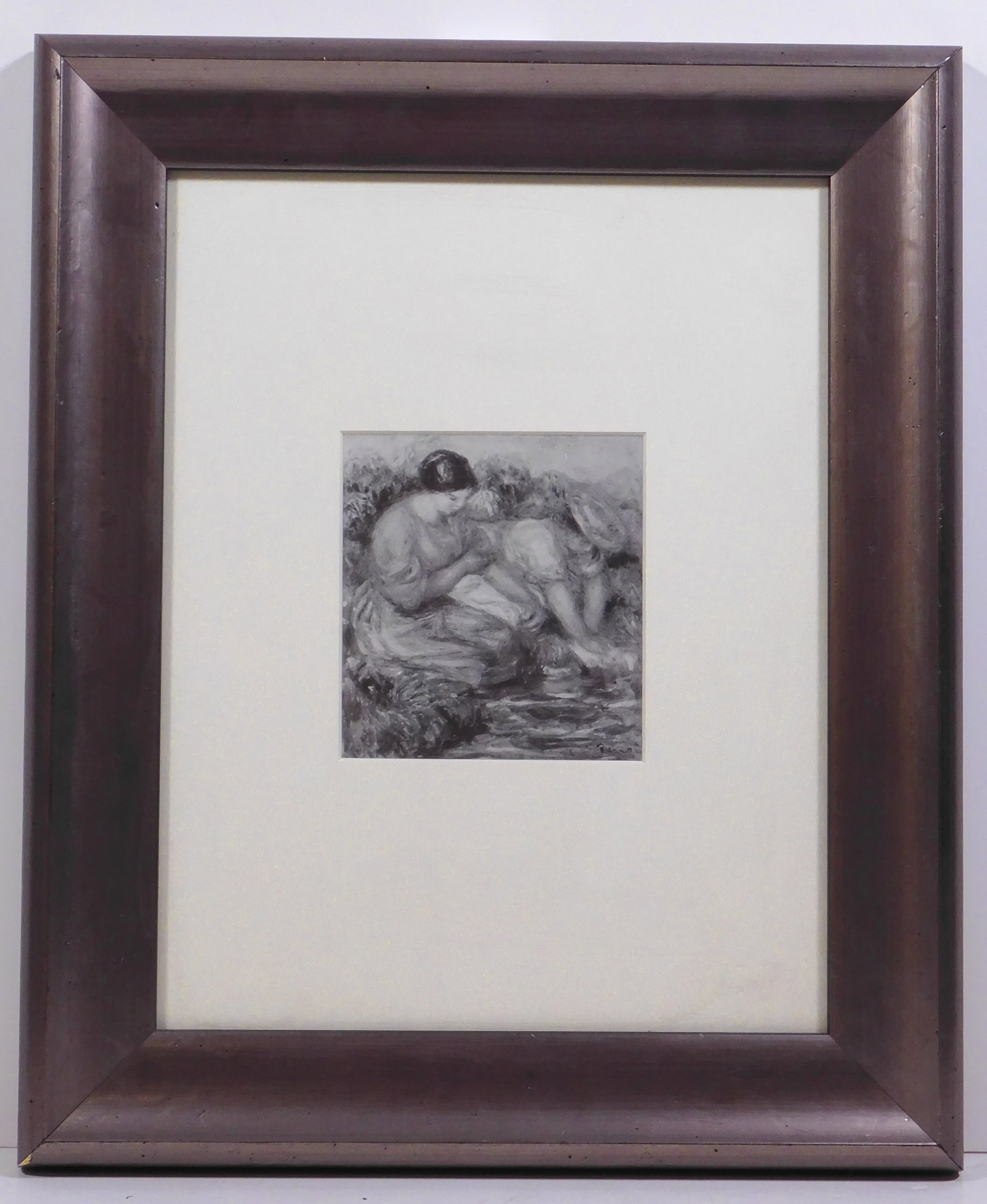 Pierre-Auguste Renoir : Women Washing: Pierre-Auguste Renoir (French, 1841-1919): Women Washing. Offset lithograph on paper, framed and matted. Commonly known as Auguste Renoir, was a French artist who was a leading painter in the
