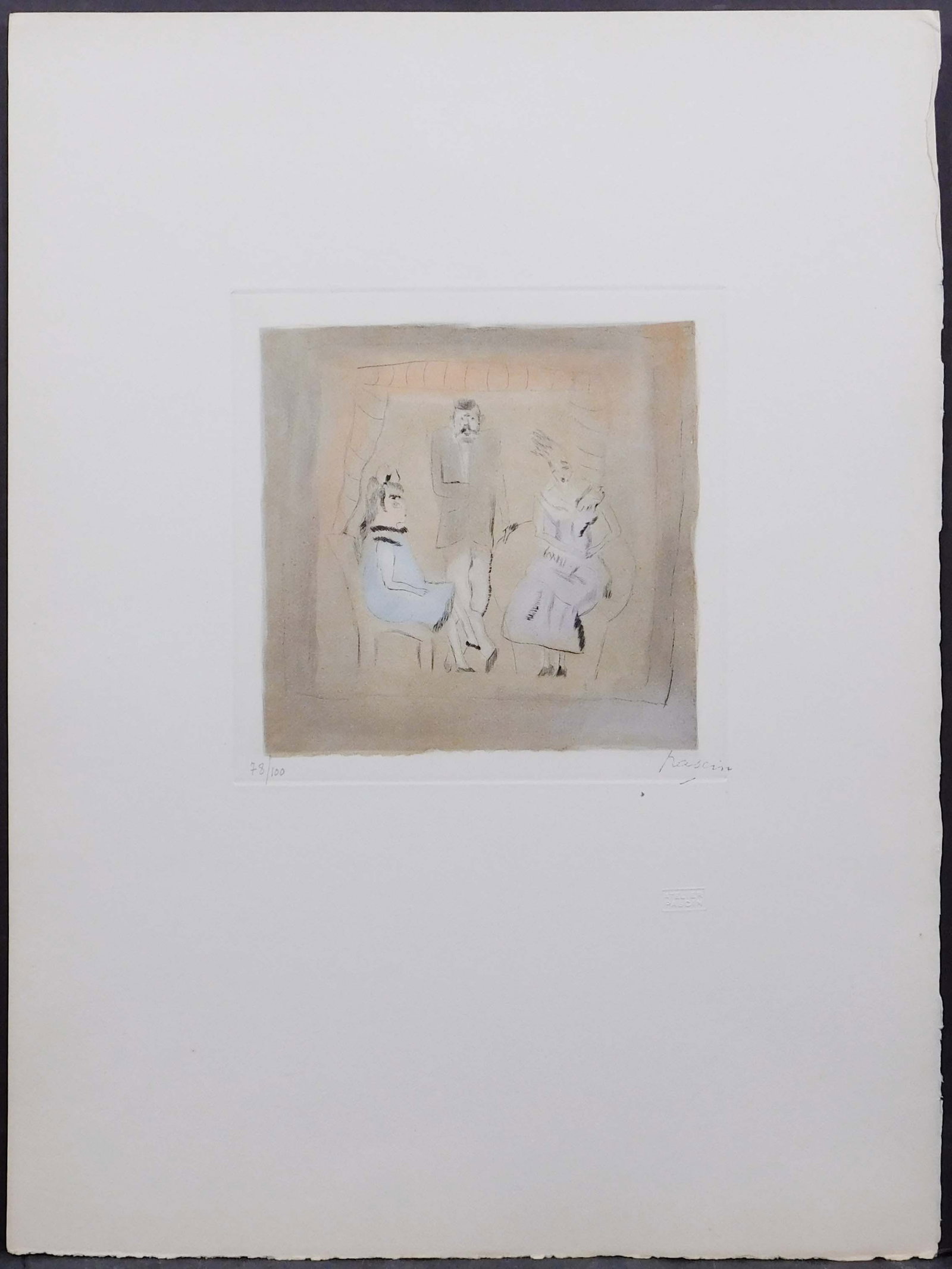 Jules Pascin: Noblesse creole: Jules Pascin (Bulgarian/ American 1885-1930): Noblesse creole, 1927 . Limited edition Etching on cream paper. Numbered 78/100 in pencil, signature is printed after the artist. The lower right corner