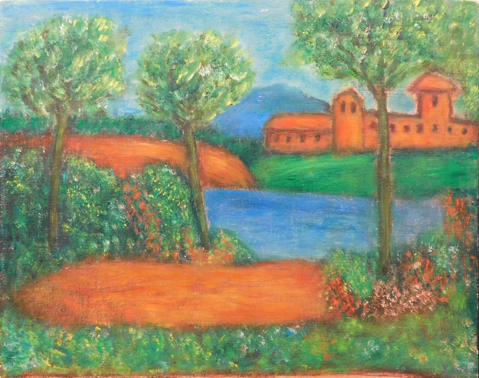 School of Pierre Bonnard: Bord de Mer: School of Pierre Bonnard: Bord de Mer. Oil on canvas board, signature lower right, unframed. 16 x 20 inches board. North Carolina Estate, USA. Great condition; corners show a small amount of paint