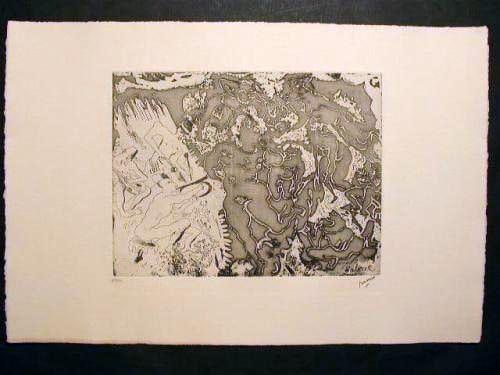 Jules Pascin: Salome Salome: Jules Pascin (American, 1885-1930): Salome Salome. Etching on Arches paper. Posthumous reproduction, stamped with the artist's signature, numbered in pencil 68/100. Verso shows inventory numbers in