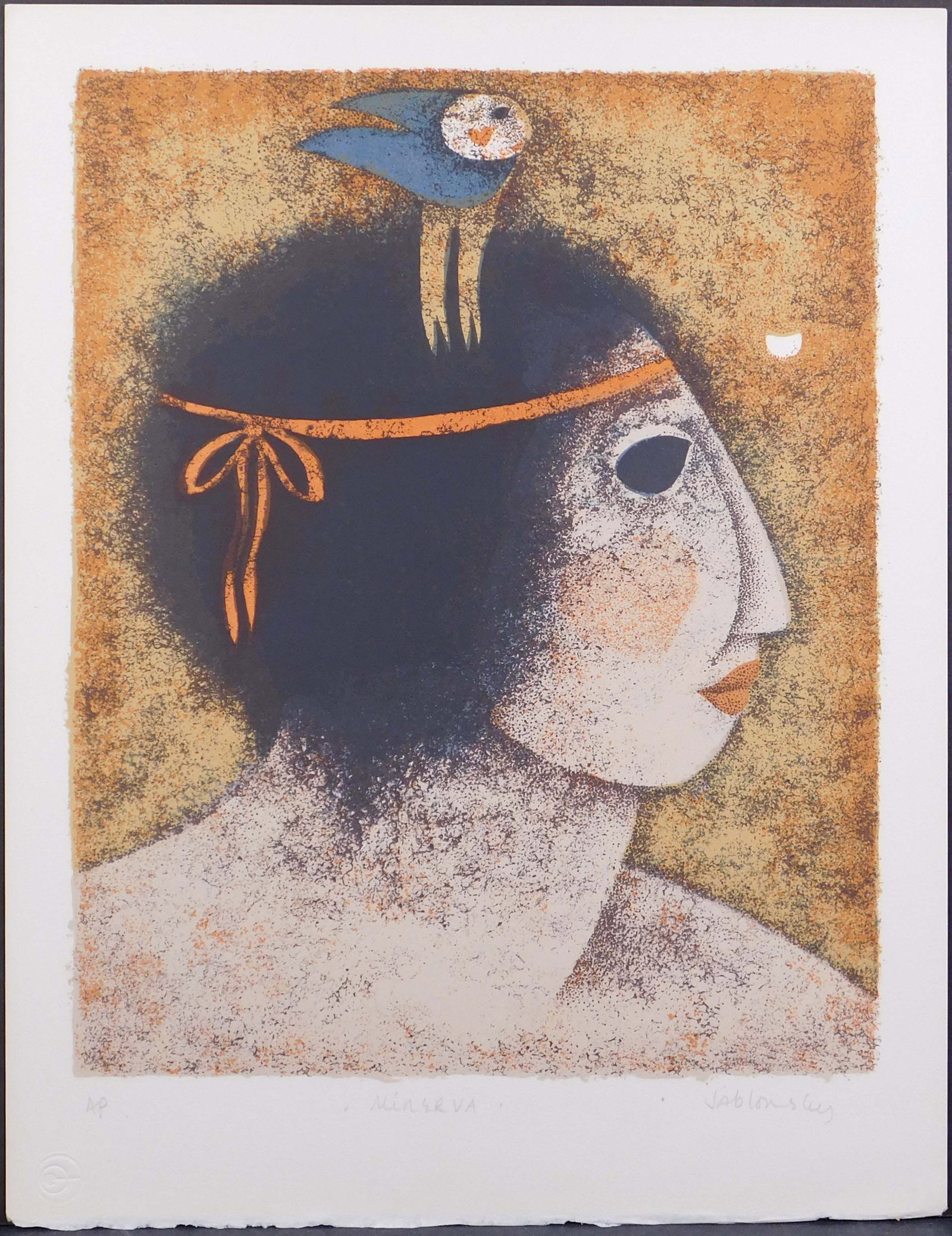 Carol Jablonsky : Minerva: Carol Jablonsky (American, 1939-1992): Minerva, Artist's proof lithograph, signed and titled in pencil below. Inventory number in pencil verso. Carol Jablonsky?s lithographs, etchings, and sculptures