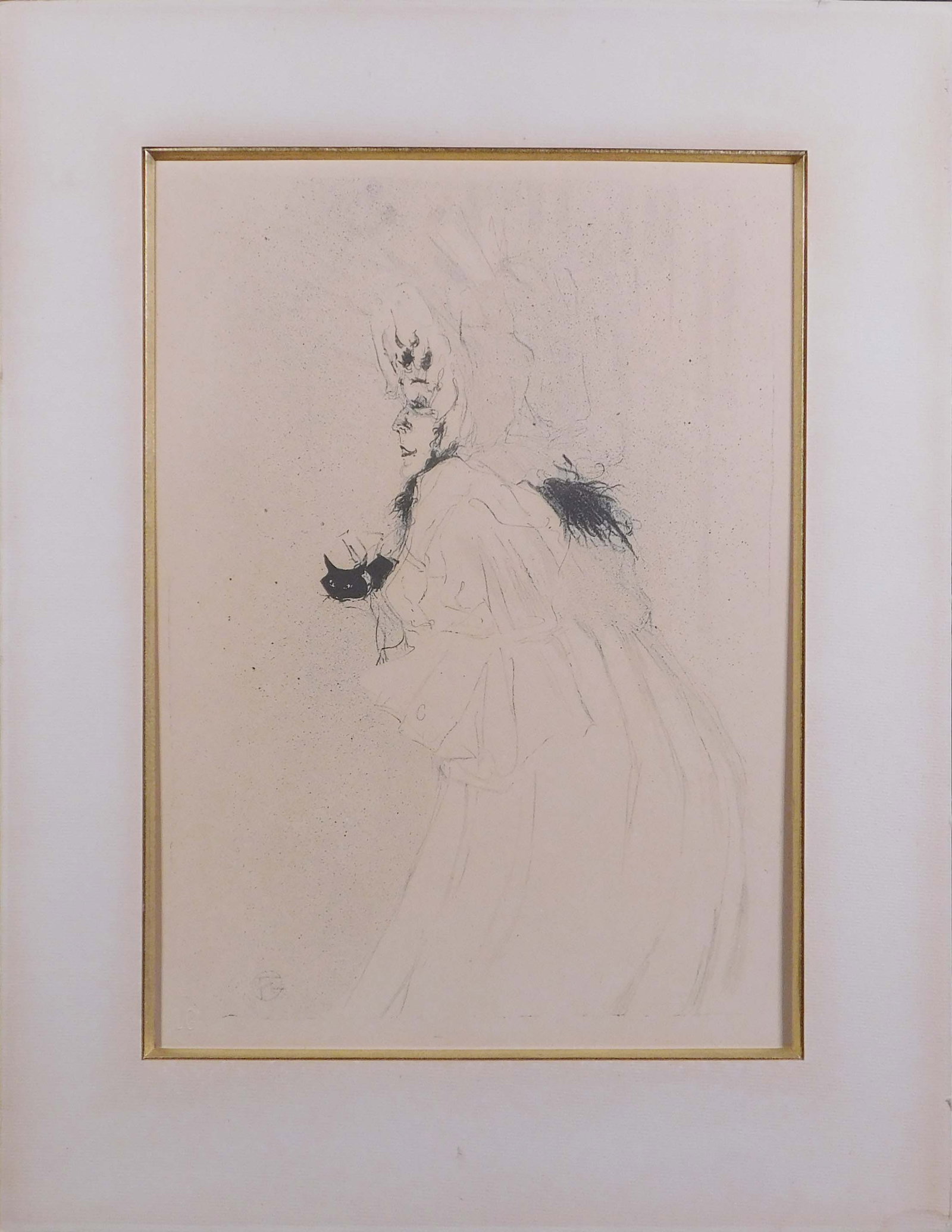 Henri de Toulouse-Lautrec: Miss May Belfort: Henri de Toulouse-Lautrec (French, 1864 - 1901): Miss May Belfort. Lithograph on cream paper, signed in plate, chop mark lower left, mounted in French matboard. 20 x 15.5 inches mat; 14.5 x 10.5