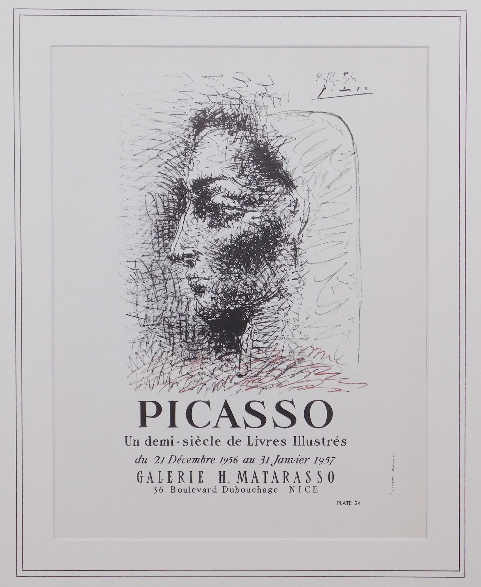 After Pablo Picasso: Un demi-siecle de Livres Illustres: After Pablo Picasso (Spanish, 1881-1973): Un demi-siecle de Livres Illustres. Offset lithograph reproduction, signed in the plate, additional unverified autograph signature in colored pencil, matted