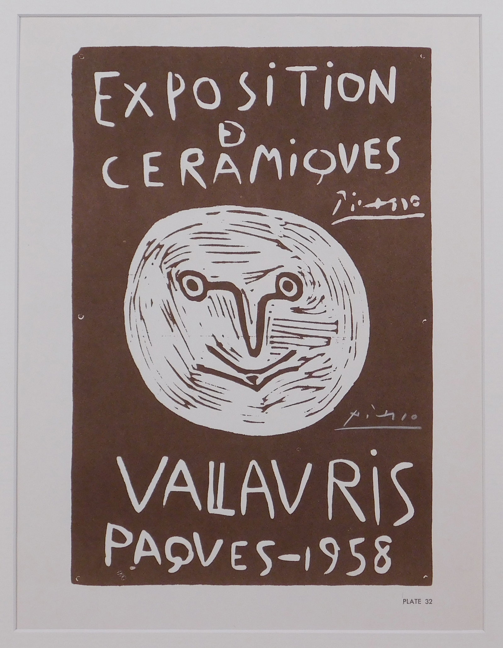 After Pablo Picasso: Exposition de Ceramiques: After Pablo Picasso (Spanish, 1881-1973): Exposition de Ceramiques. Offset lithograph reproduction, signed in the plate, additional unverified autograph signature in colored pencil, matted and
