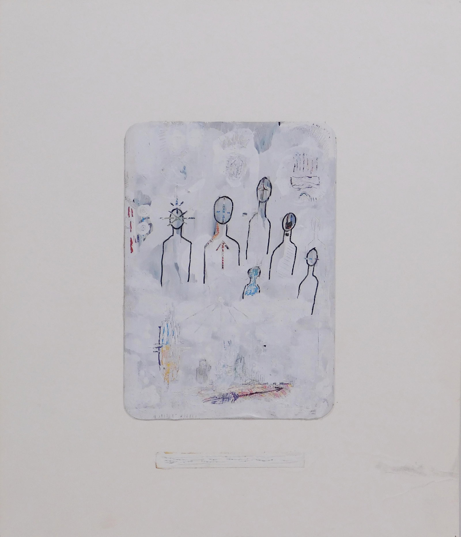 Eric Grab: Oracle Card (Thing will stay the same): Eric Grab (American, 20th Century): Oracle Card (Thing will stay the same), 2011. Mixed Media on paper, Signed on reverse. 9 x 7.5 inches mat board. Private collection, New England, USA. Good