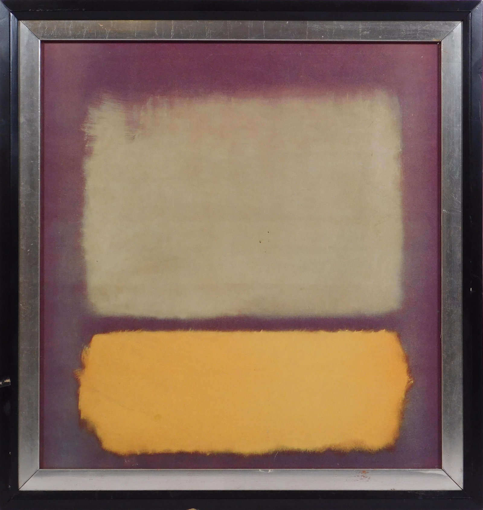 After Mark Rothko: Color Field in Yellow, Purple, and Grey: After Mark Rothko (American, 1903-1970): Color Field in Yellow, Purple, and Grey. Offset lithograph on board, framed. One of the preeminent artists of his generation, Mark Rothko is closely