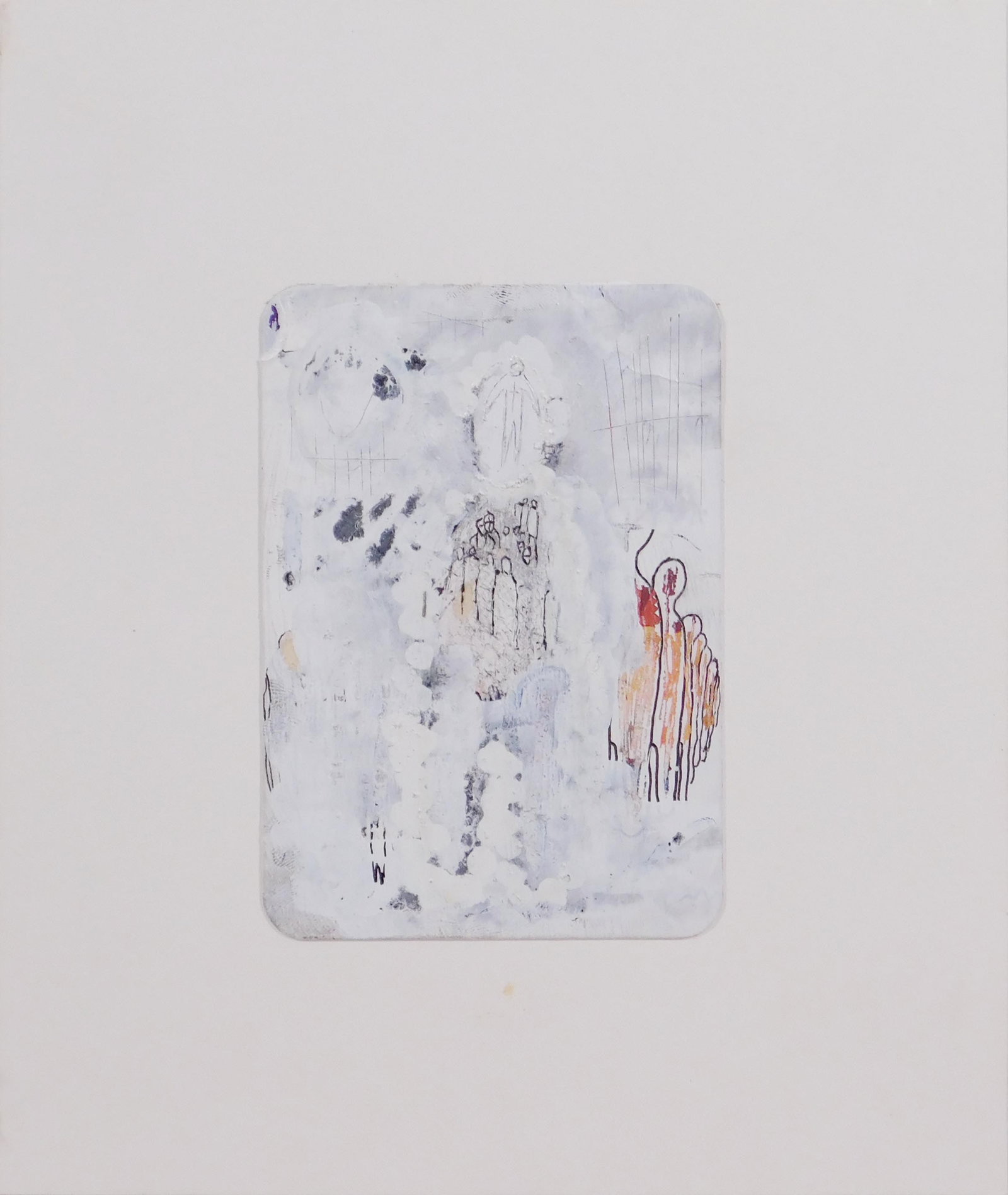 Eric Grab: Oracle Card (Support): Eric Grab (American, 20th Century): Oracle Card (Support). Mixed Media on paper, Signed on reverse. 9 x 7.5 inches mat board. Private collection, New England, USA. Great condition; light stray marks