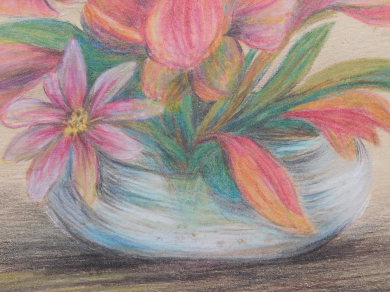 Low Vase with Flowers - 3