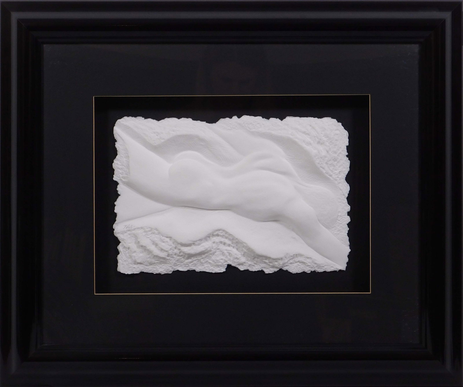 Roberta Peck: Volupte Male: Roberta Peck (American, 20th Century): Volupte Male. Hand-cast paper monotype, signed in pencil below, framed. This item comes accompanied by a certificate of authenticity from Fine Art Wholesale