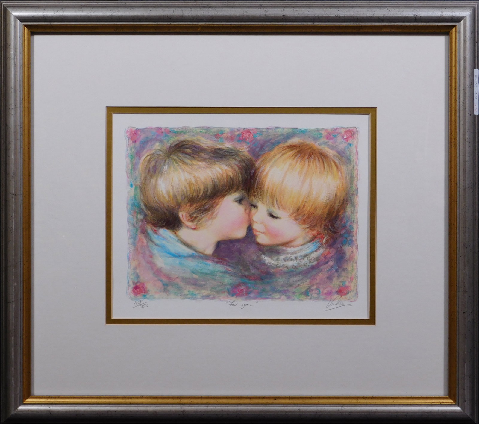 Mary Vickers: For You: Mary Vickers (British, 1940): For You. Giclee on paper, signed, titled, and numbered 119/350 in pencil below. This Item is accompanied by a COA. Mary Vickers was born and raised in a small village