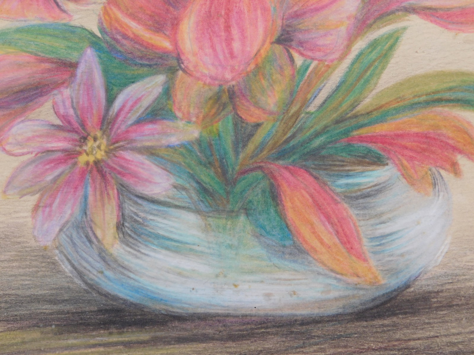 Low Vase with Flowers - 3