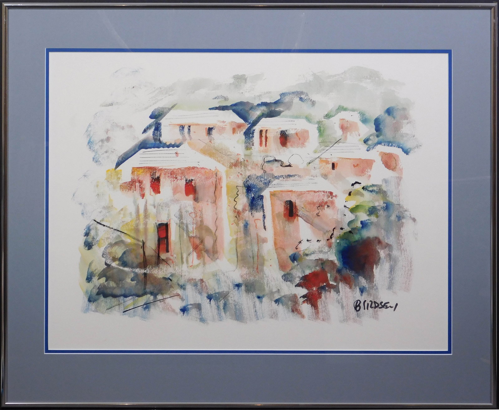 Alfred Birdsey: Tropical Houses: Alfred Birdsey (Bermuda, 1912-1996): Tropical Houses, Signed watercolor, circa 1990, framed. 17.5 x 23.5 inches image; 24 x 29.25 inches frame. From a corporate collection Good condition. NOTE: If