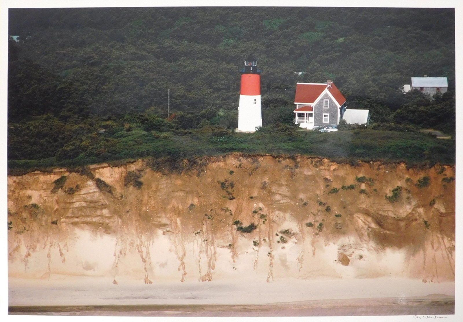 Alex MacLean: Nauset Lighthouse: Alexander S. MacLean ( American, 1947): Nauset Lighthouse. C-Print. Signed twice, front and back. Alex MacLean is an American photographic artist who is best known for his aerial photographs. His
