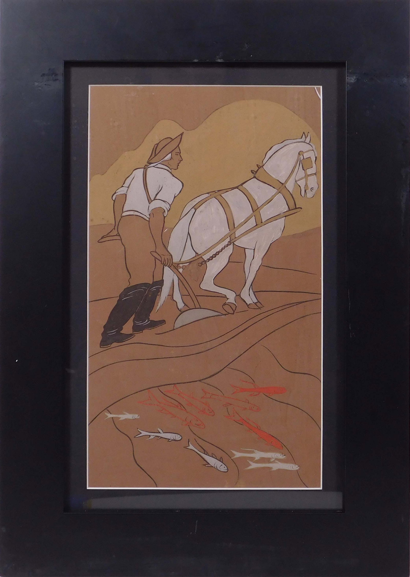 WPA Era Illostration: Man Ploughing (1 of 9)