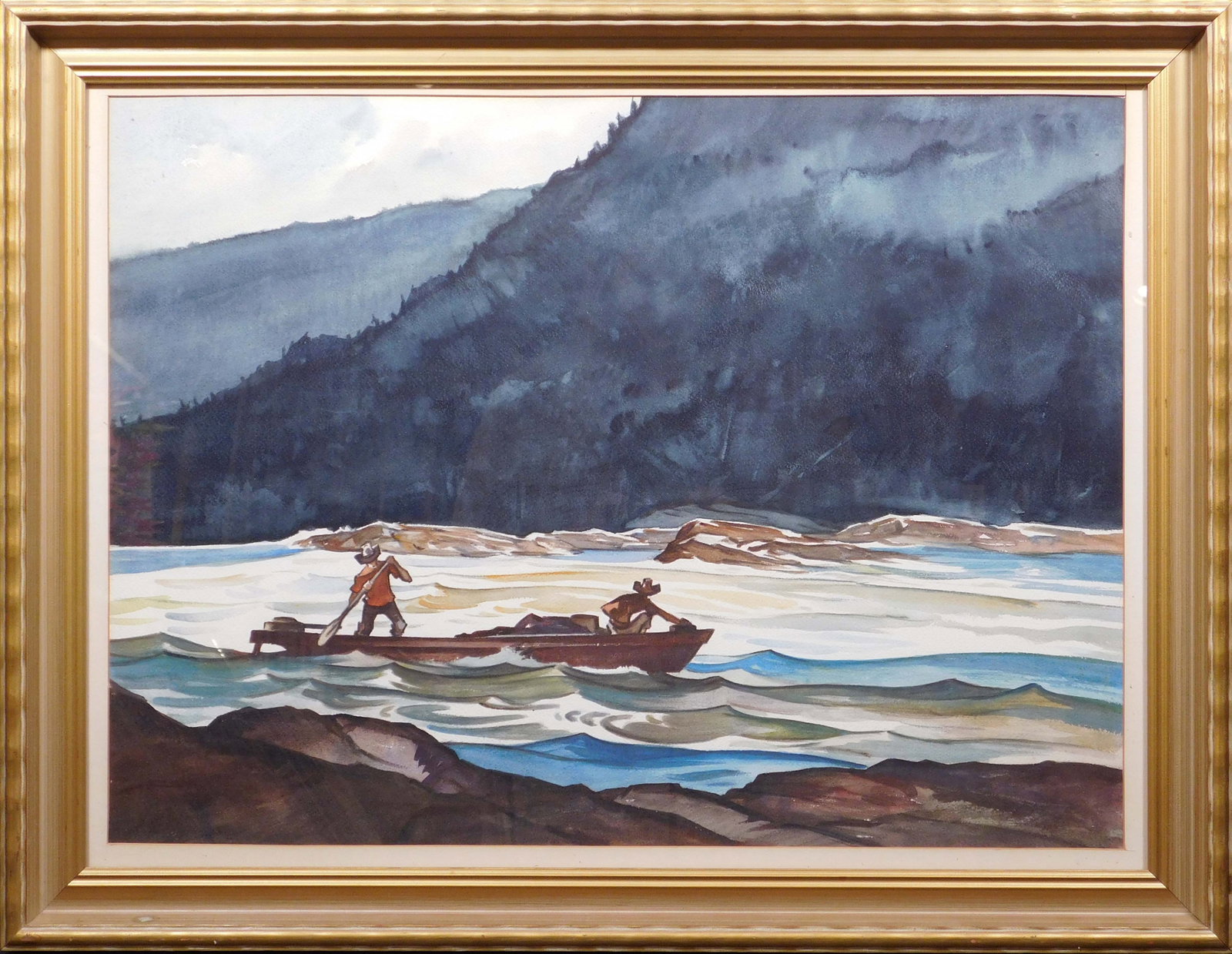Manner Of Winslow Homer (American, 1836-1910): Prospectors: Manner Of Winslow Homer (American, 1836-1910): Prospectors. Watercolor on cold pressed paper, unsigned, framed. Winslow Homer was an American landscape painter and illustrator, best known for his mari