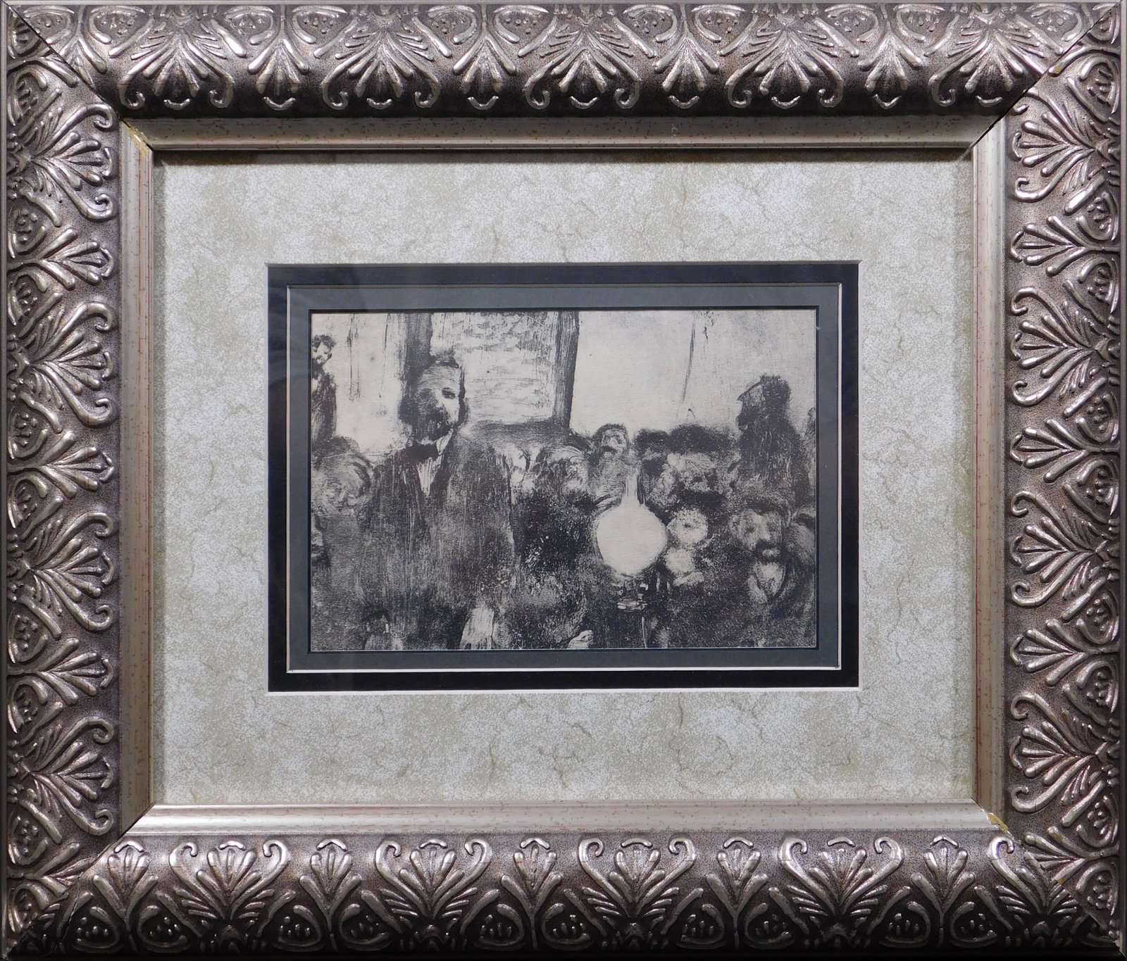 Edgar Degas: La Reunion Publique: Edgar Degas (French, 1834-1917): La Reunion Publique. Very rare limited edition original gravure print, unsigned, framed. Edgar Degas was a prominent impressionist painter best known for his depiction