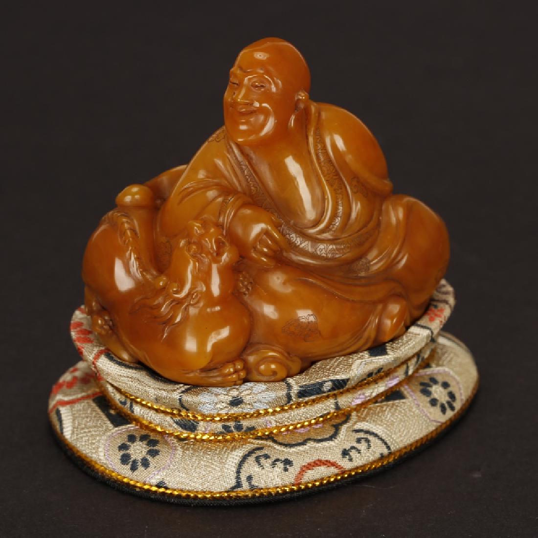 CHINESE "TIANHUANG" SHOU STONE CARVED LUO HAN (1 of 7)