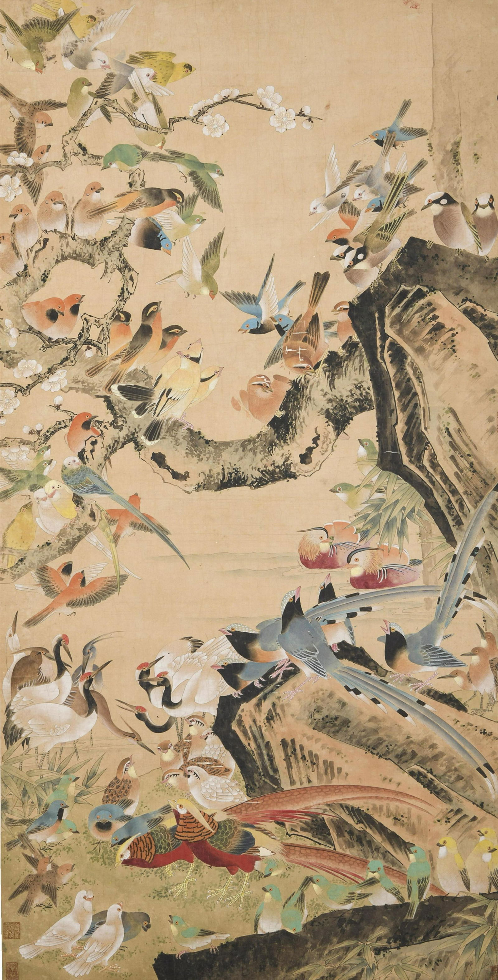 Lu Ji;Chinese Painting Many Birds in Harmony (1 of 1)