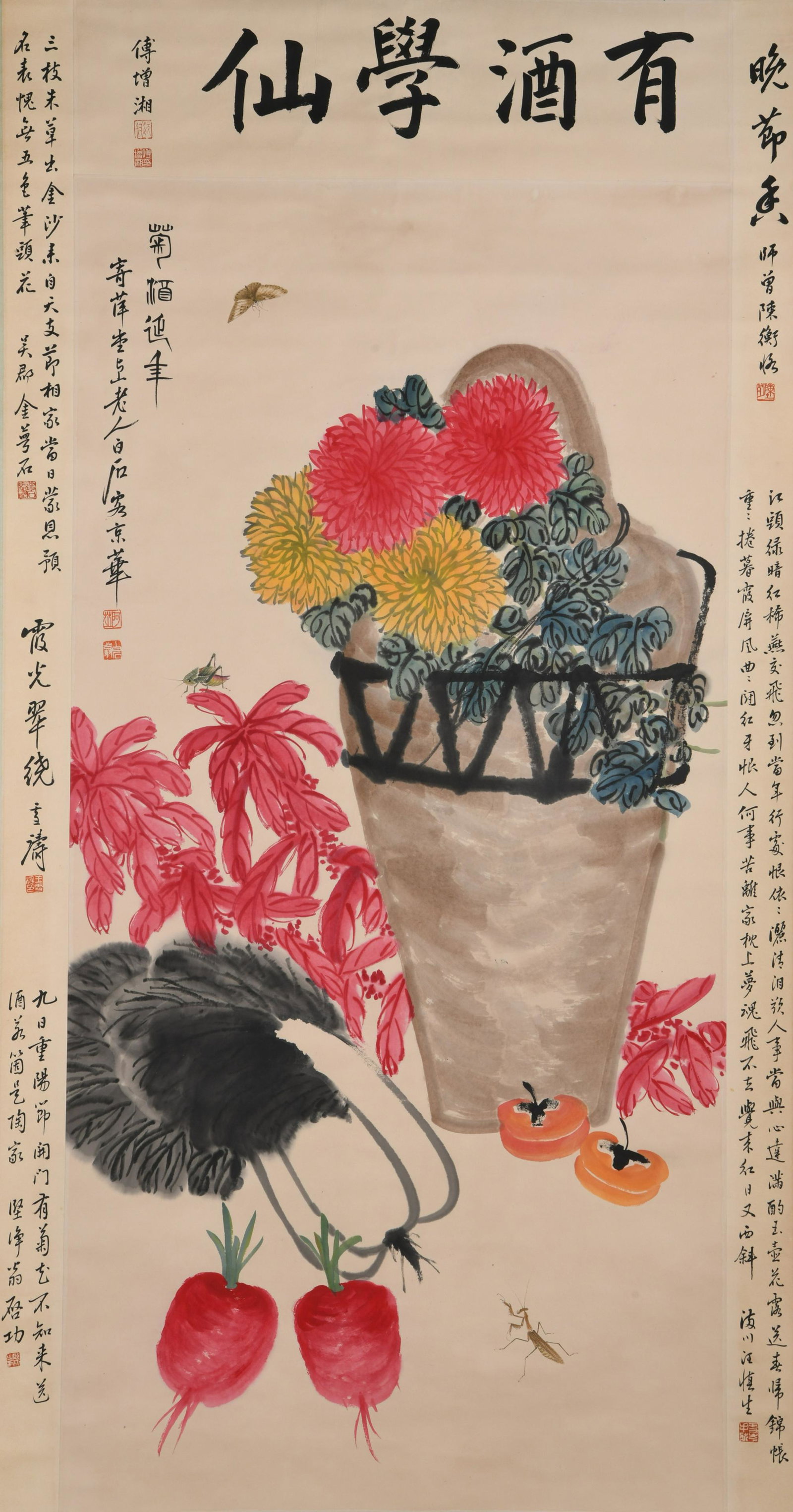 Qi Bai Shi; Chinese Flower Scroll Painting (1 of 1)