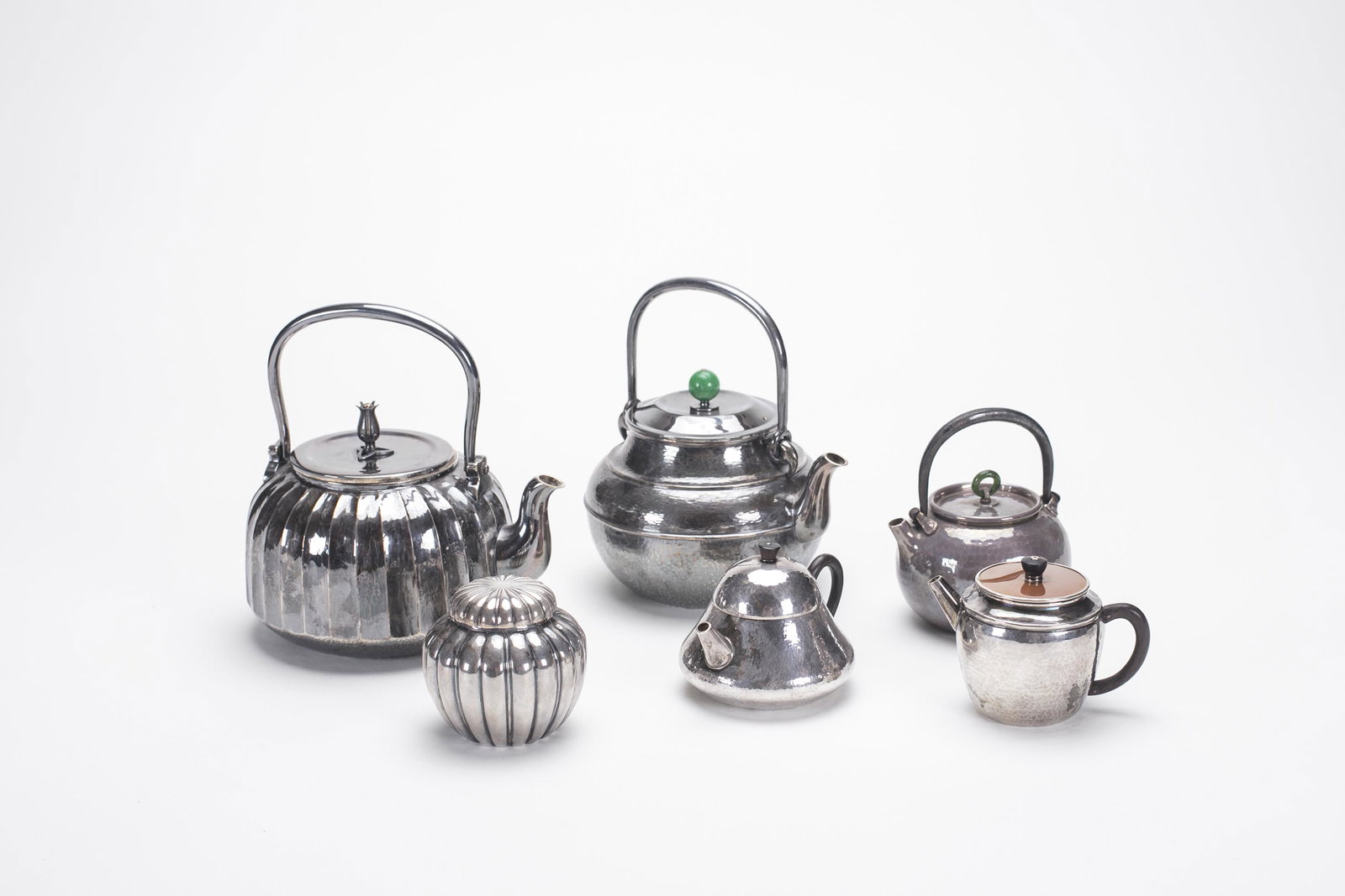 5 Chinese / Japanese Silver Teapots; Tea Jar. (1 of 1)