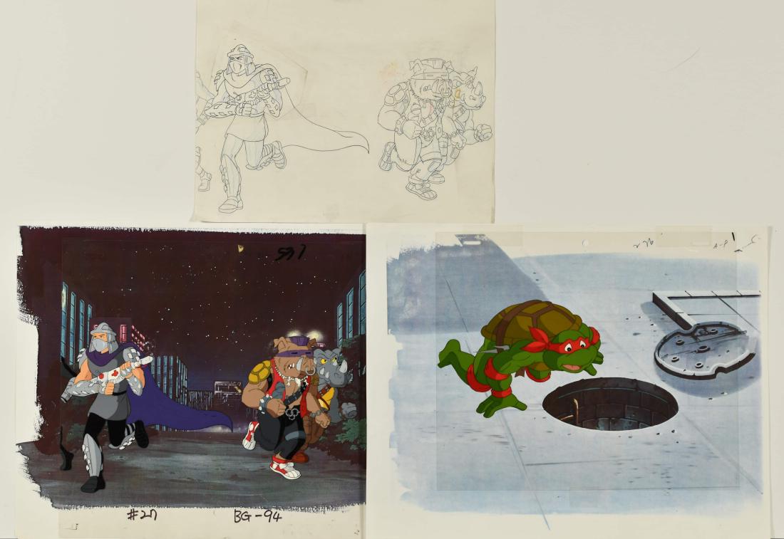 A Pair of (TMNT)Turtles Production Cels and Drawing (1 of 7)