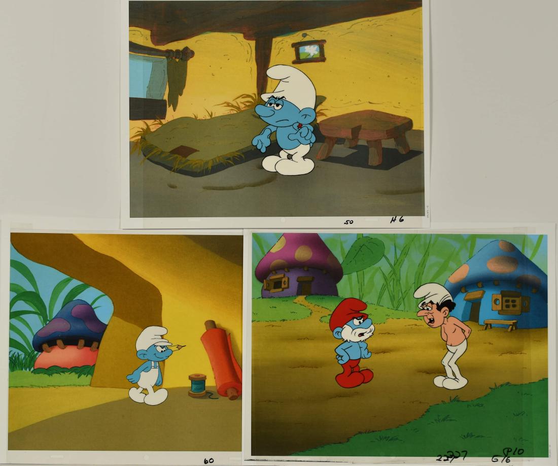 3 1980's Smurf Production Cels (1 of 7)