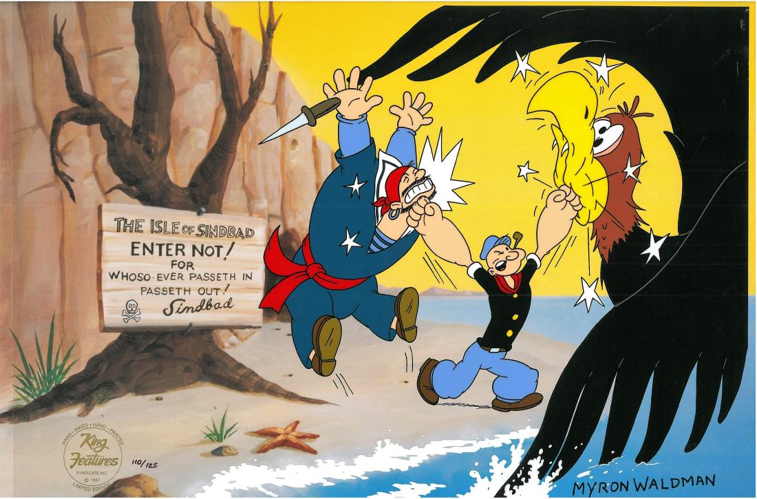 Popeye - LE  HP Cel signed Myron Waldman- Sindbad (1 of 4)