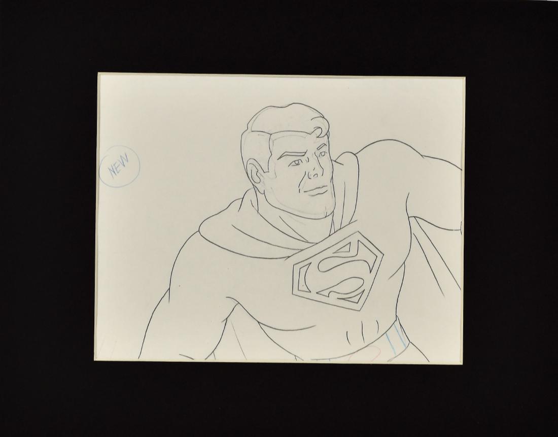 Superfriends Production Drawing of Superman Matted (1 of 3)
