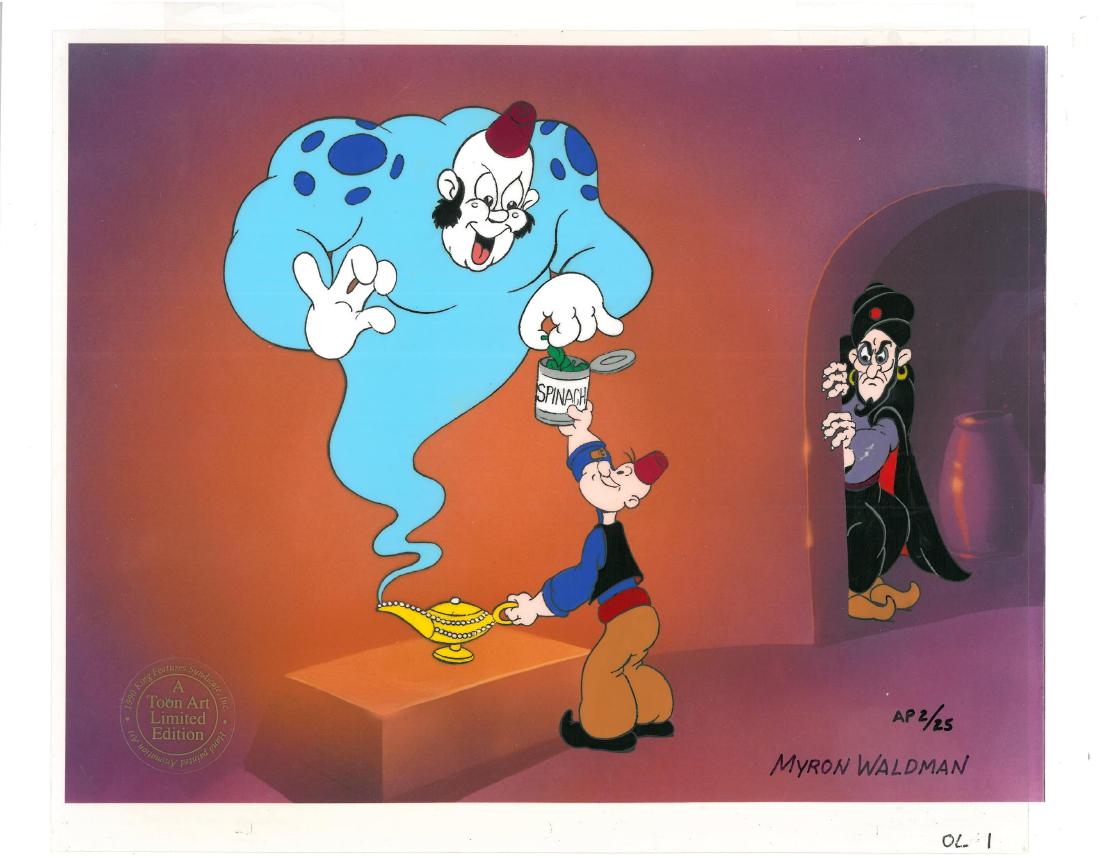 Signed Myron Waldman L.E. HP Popeye Cel "Just a Taste" (1 of 3)