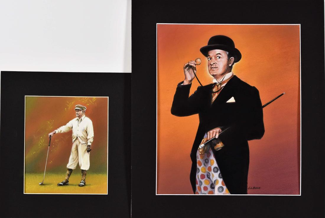 Pair of Original hand-painted Bob Hope artwork. (1 of 3)
