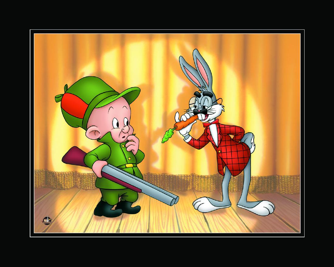 Warner Bros. Groucho Bugs Giclee: A Warner Bros. limited edition giclee entitled "Groucho Bugs." This image was taken from the cartoon, Wideo Wabbit. Wabbit is a 1956 Warner Bros. cartoon featuring Bugs Bunny and Elmer Fudd. Is limite