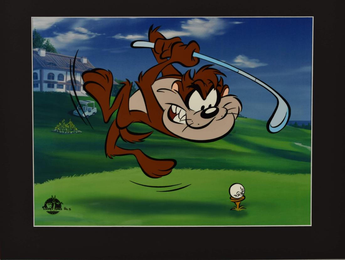 L.E. Hand Painted-Tee-Off Taz Animation Cel (1 of 3)