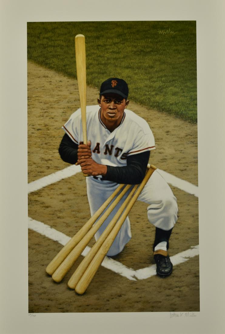 Willie Mays - Arthur K Miller signed LE Lithograph (1 of 3)