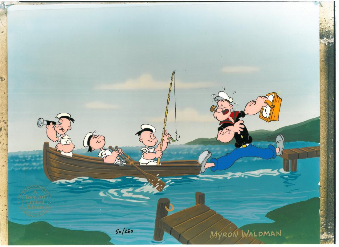 Popeye - LE HP Cel signed Waldman- Fishing (1 of 3)