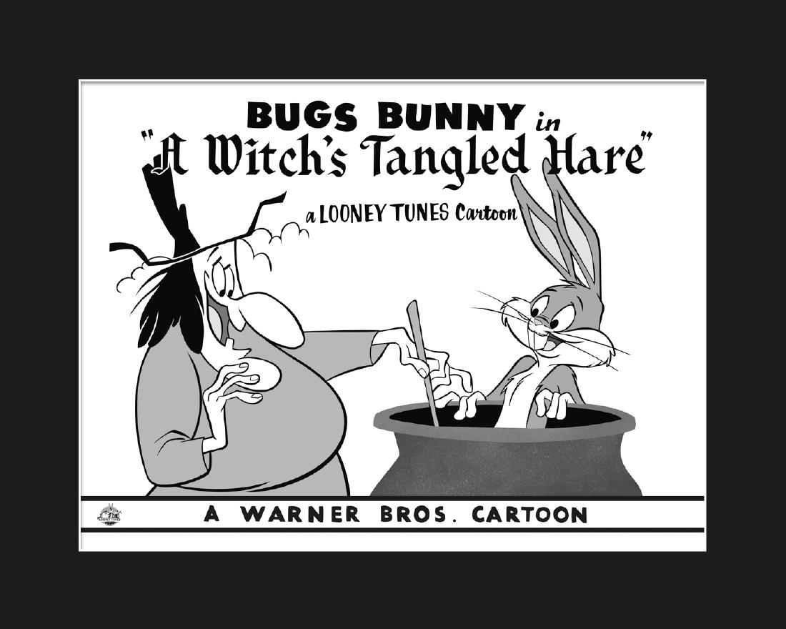 Warner Bros. Bugs Bunny and Witch Hazel Giclee: A Warner Bros. limited edition giclee entitled "A Witches Tangled Hare.", released in 1959. Is limited to 500 pieces. Is presented matted and comes with certificate of authenticity. 16x20