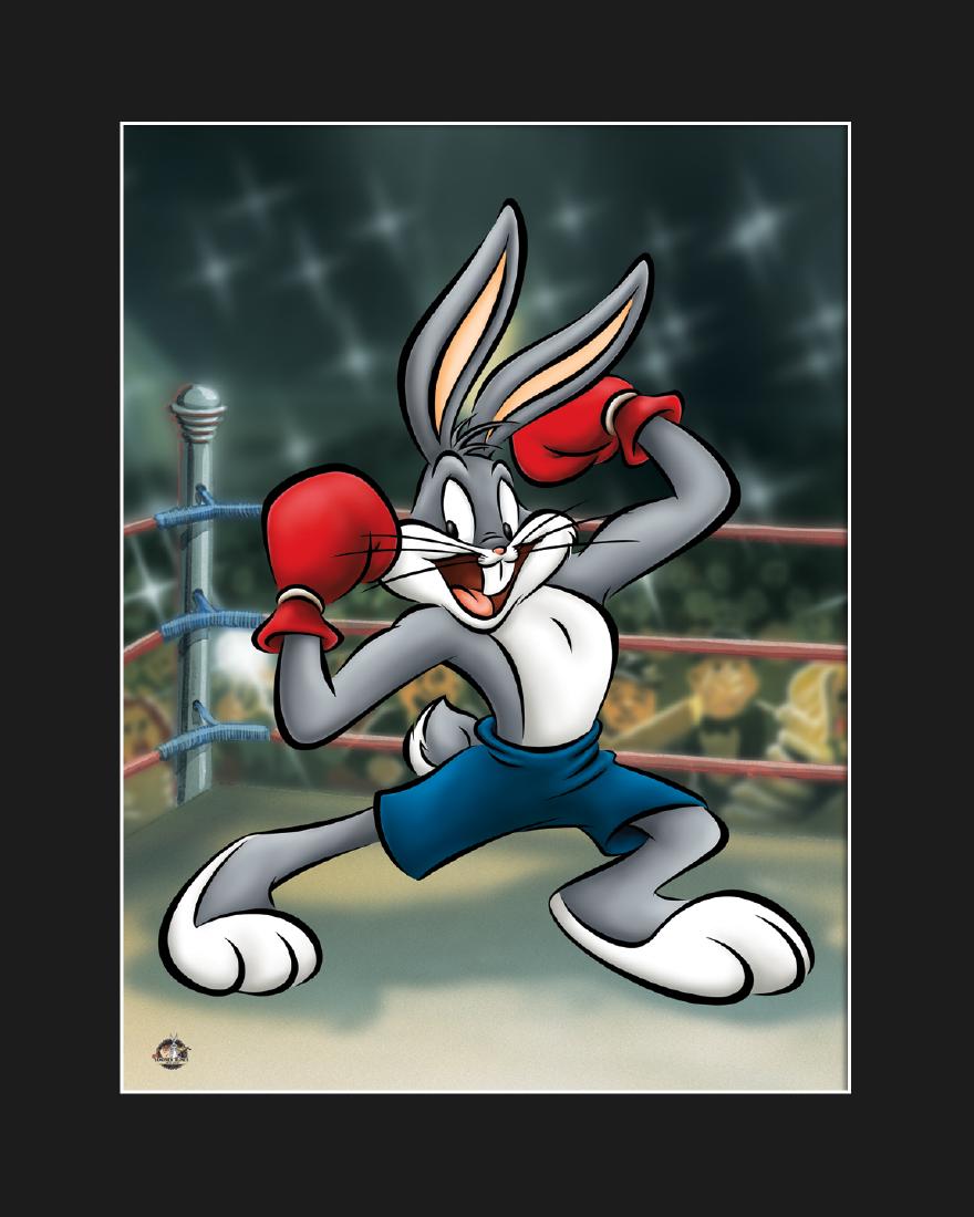 Warner Bros. Boxer Bugs Giclee: A Warner Bros. limited edition giclee entitled "Boxer Bugs." Is limited to 500 pieces. Is presented matted and comes with certificate of authenticity. 16x20
