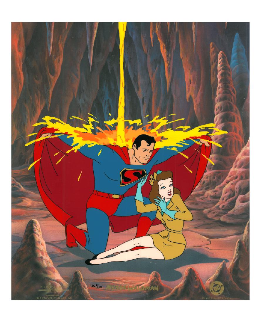 Superman Saves Lois Hp Cel And Drawing Signed