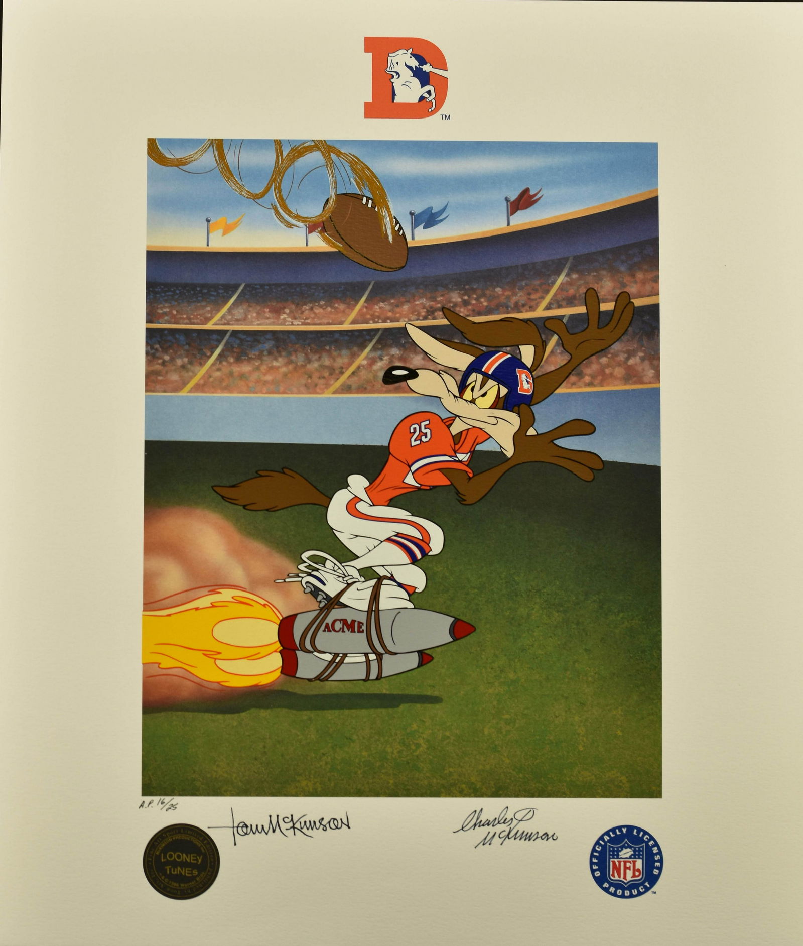 Denver Broncos - Wile E Coyote Lithoserigraph (1 of 4)