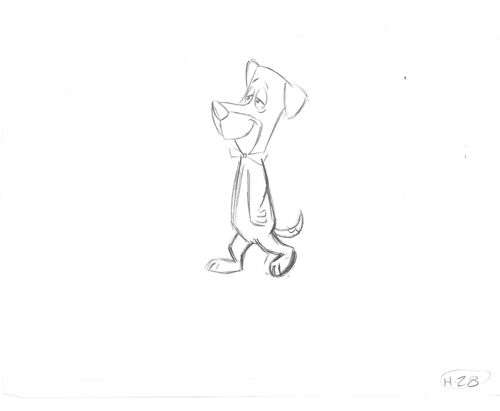 Hanna-Barbera's - Huckleberry Hound Production Drawing: A production drawing of Huckleberry Hound. This drawing was used in the Hanna-Barbera TV commercials aired in the 1980's and were produced by Playhouse Pictures Hollywood. Comes with COA