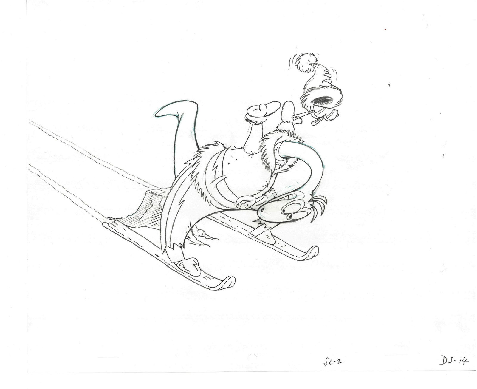 2 Sequential Production Drawings of Flintstones - Dino (1 of 3)
