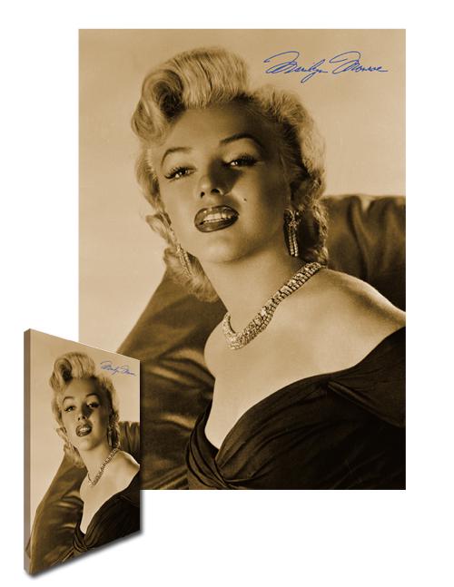 Marilyn Monroe Archival Canvas: An fuji crystal archival photograph on high quality canvas entitled "Marilyn Monroe Portrait." This vintage photograph of Marilyn Monroe was taken on February 2, 1953. Features a facsimile signature a