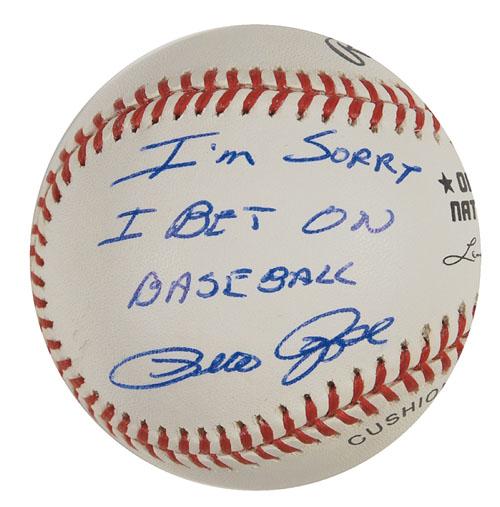Pete Rose-Signed Baseball-  "Sorry I Bet on Baseball" (1 of 2)