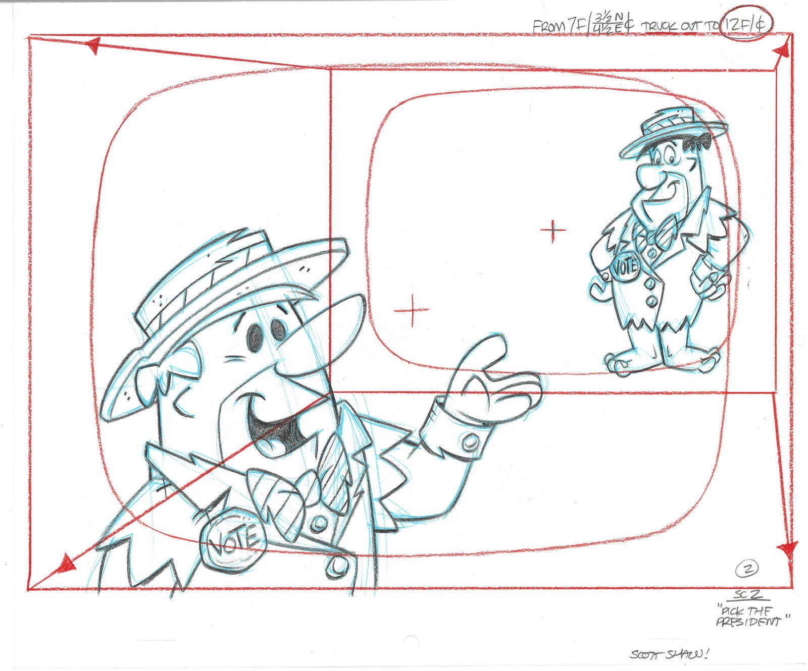 Flintstones Signed Drawing - Fred and Barney- Pick the (1 of 2)