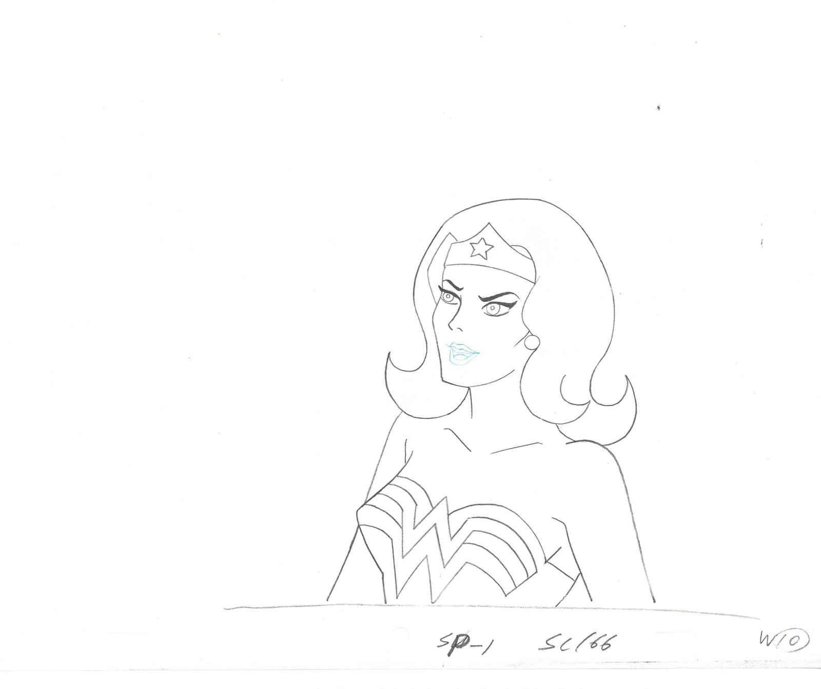 Wonder Woman Production Drawings 1985: 2 Production drawings from the Hanna-Barbera animated series "Superman Friends" (1985).