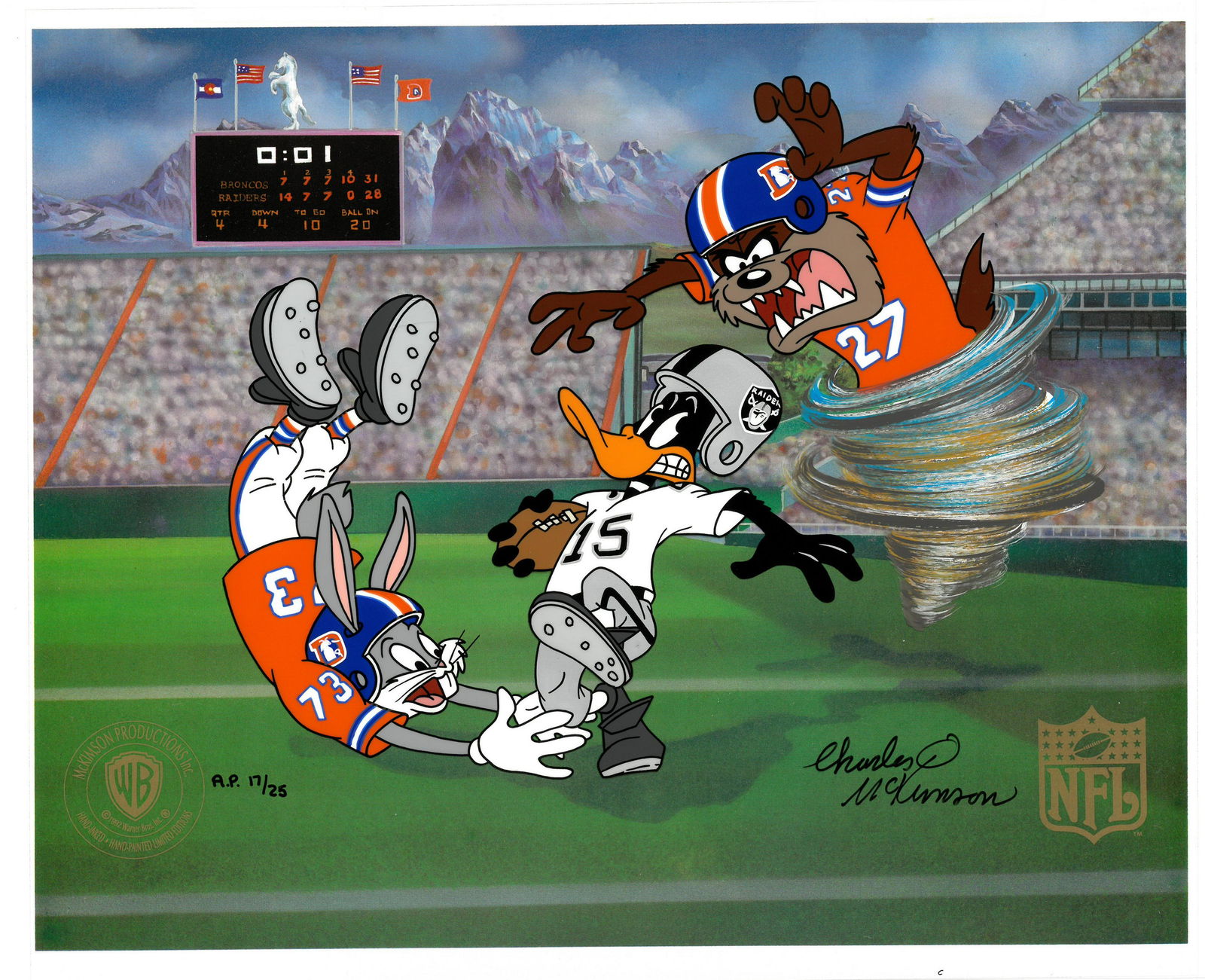 Denver Broncos - Dynamic Duo - Hand-Painted L.E. Signed (1 of 2)
