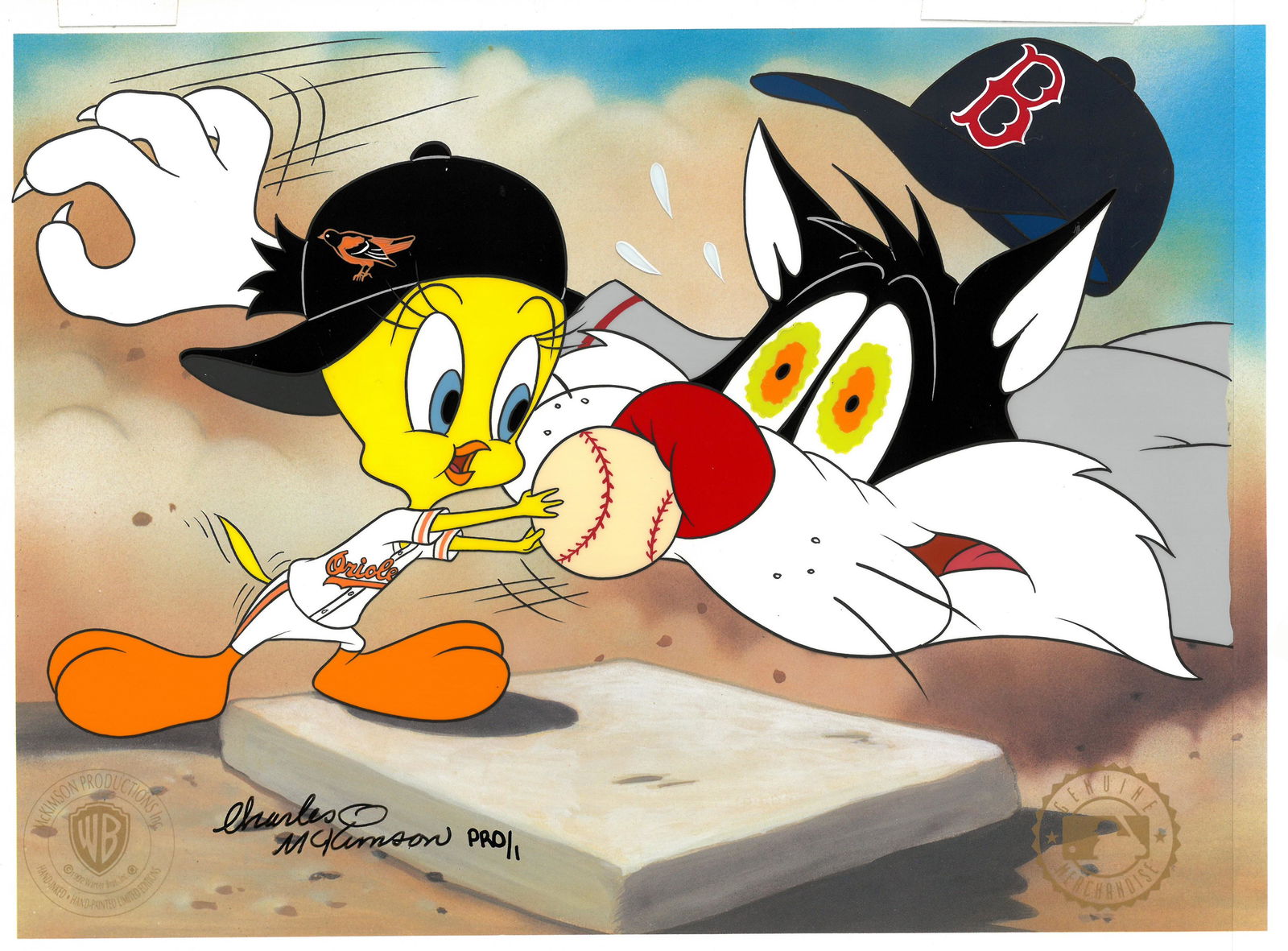 Orioles/Red Sox - Tweety and Sylvester -Hand-Painted (1 of 2)